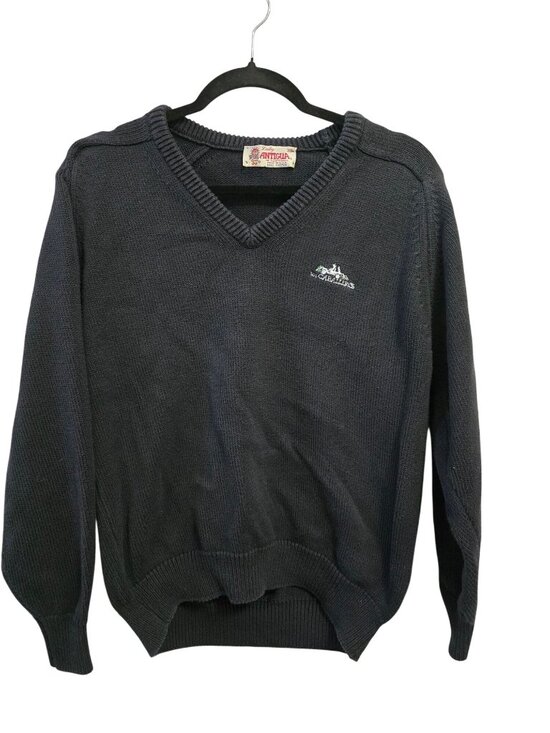 Lady Antigua Sweaters - Vintage Lady Antigua Los Caballeros Golf Golf Sweater V-Neck Size 38 Made In USA